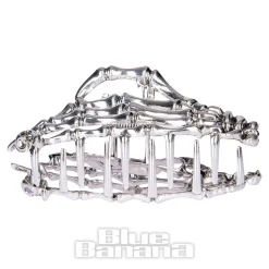 Blue Banana Claw Hand Hair Clip (Silver)