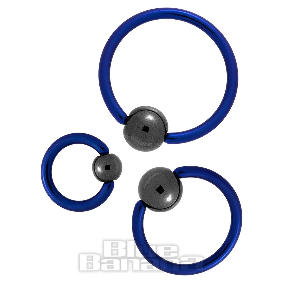 Blue Banana Coloured Titanium 1.6mm BCR (Blue/Black)