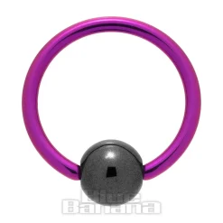 Blue Banana Coloured Titanium 1.2mm BCR (Purple/Black)