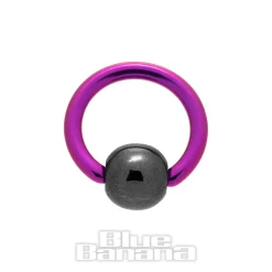 Blue Banana Coloured Titanium 1.2mm BCR (Purple/Black)