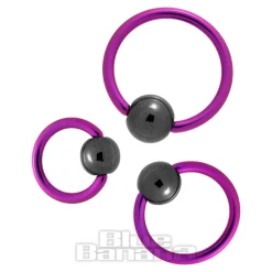 Blue Banana Coloured Titanium 1.2mm BCR (Purple/Black)