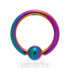 Blue Banana Coloured Titanium 1.6mm BCR (Rainbow)