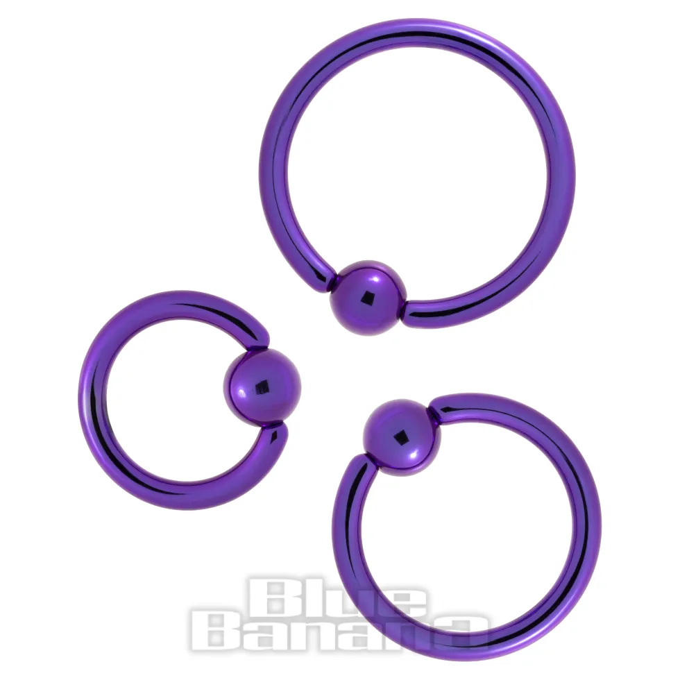 Blue Banana Coloured Titanium BCR (Purple)