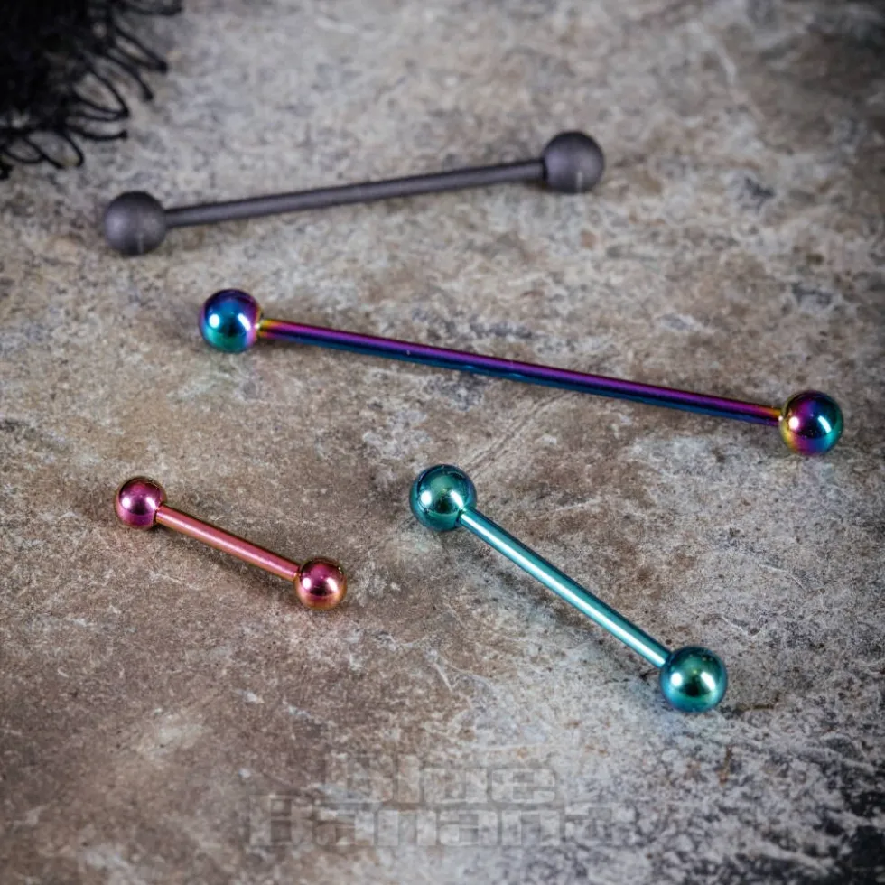 Blue Banana Coloured Titanium 1.6mm Barbell (Fuchsia)