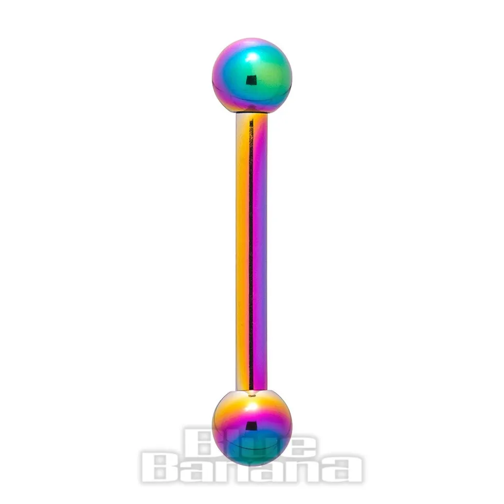 Blue Banana Coloured Titanium 1.6mm Barbell (Rainbow)