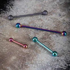 Blue Banana Coloured Titanium 1.6mm Barbell (Rainbow)