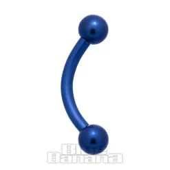 Blue Banana Coloured Titanium Curved Barbell (Blue)