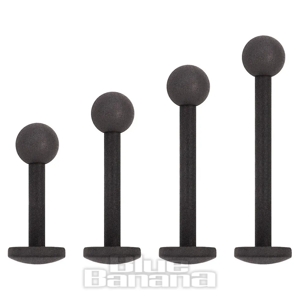 Blue Banana Coloured Titanium 1.2mm Labret (Matt Black)