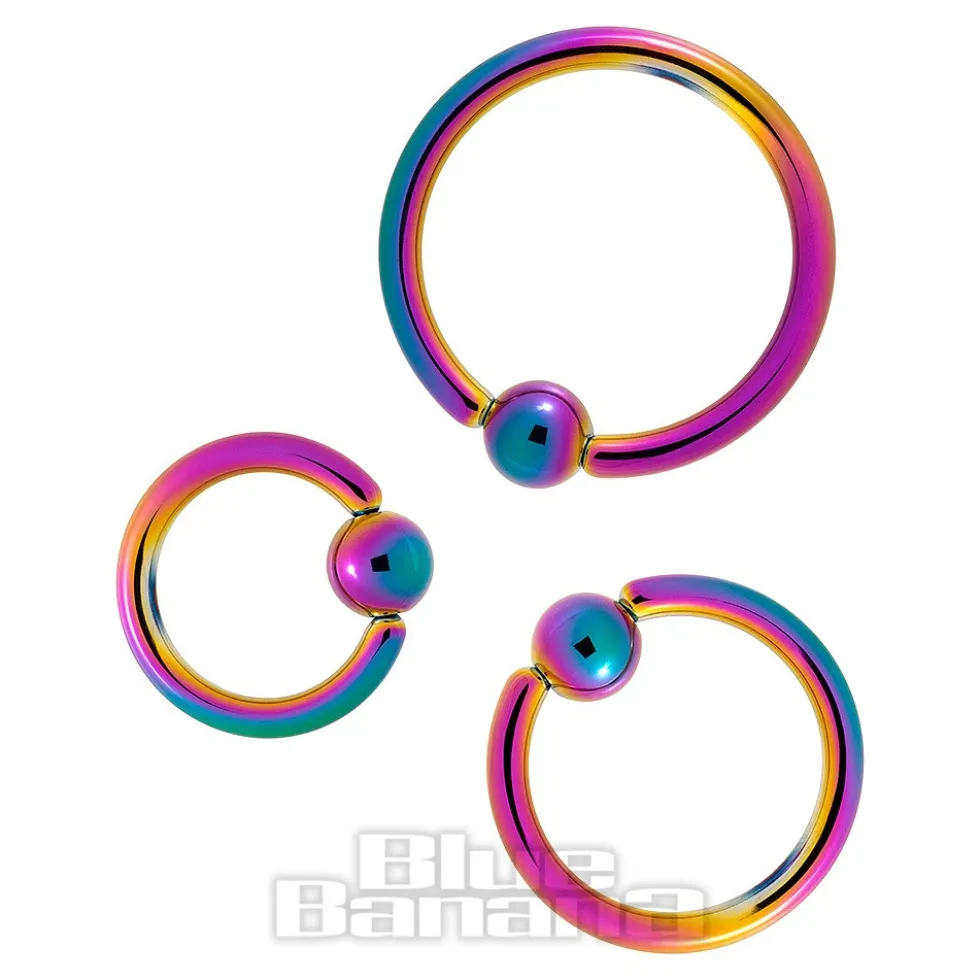 Blue Banana Coloured Titanium 1.2mm BCR (Multicoloured)