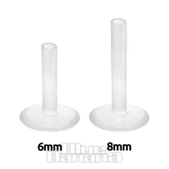 Blue Banana Cross Bioflex 1.2mm Tragus Stud (Clear/Silver)