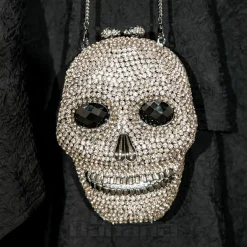 Blue Banana Crystal Skull Bag (Silver)