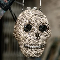 Blue Banana Crystal Skull Bag (Silver)