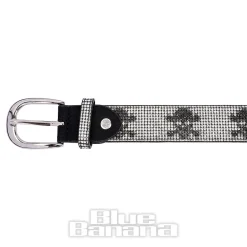 Blue Banana Crystal Skulls Belt (Black)