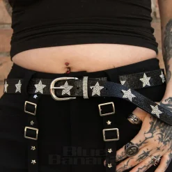 Blue Banana Crystal Stars Belt (Black)