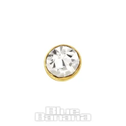 Blue Banana 9ct Gold 0.5mm Nose Stud (Crystal)