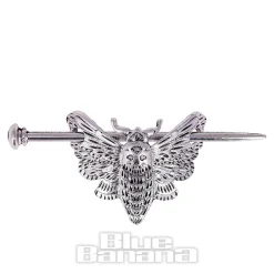 Blue Banana Death'S Head Moth Hair Pin (Silver)