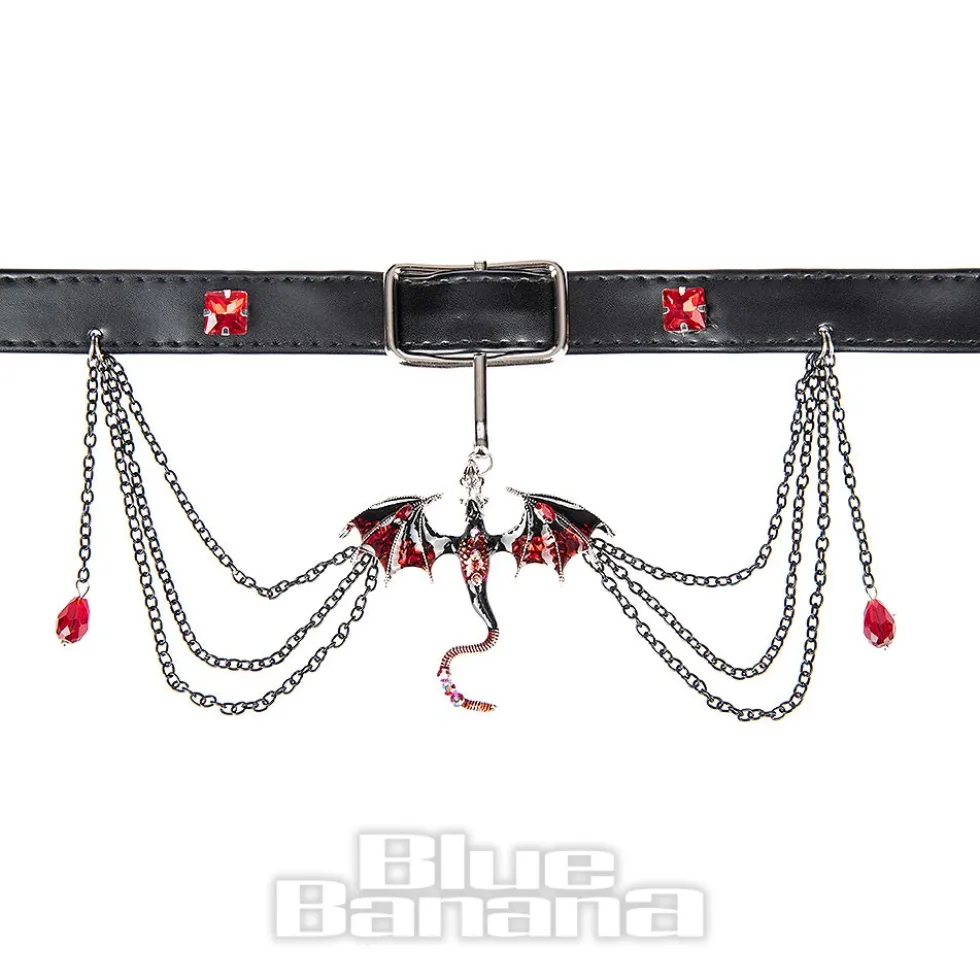 Blue Banana Dragon Chain Choker (Red)