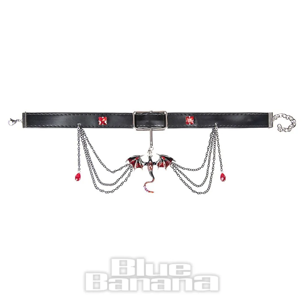 Blue Banana Dragon Chain Choker (Red)