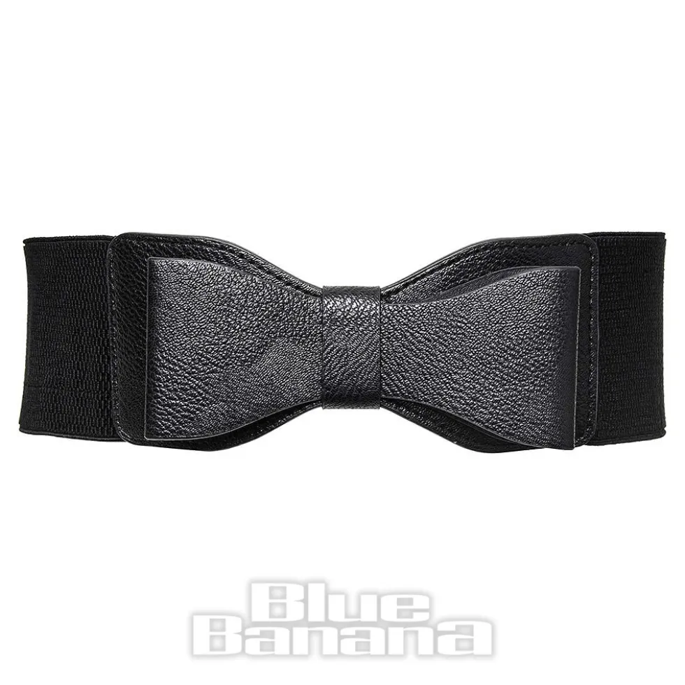 Blue Banana Elastic Bow Belt (Black)
