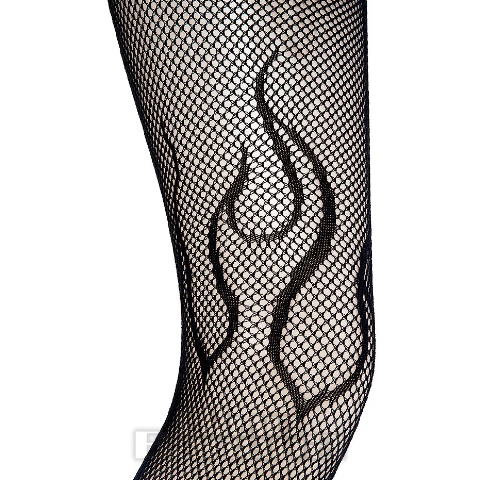 Blue Banana Flames Tights (Black)