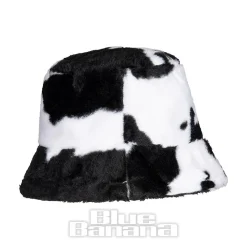 Blue Banana Fluffy Bucket Hat (Cow)