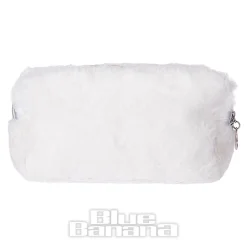 Blue Banana Fluffy Cat Makeup Bag (White)
