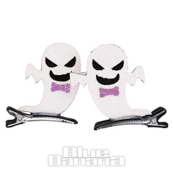 Blue Banana Ghosts Hair Clip (White)