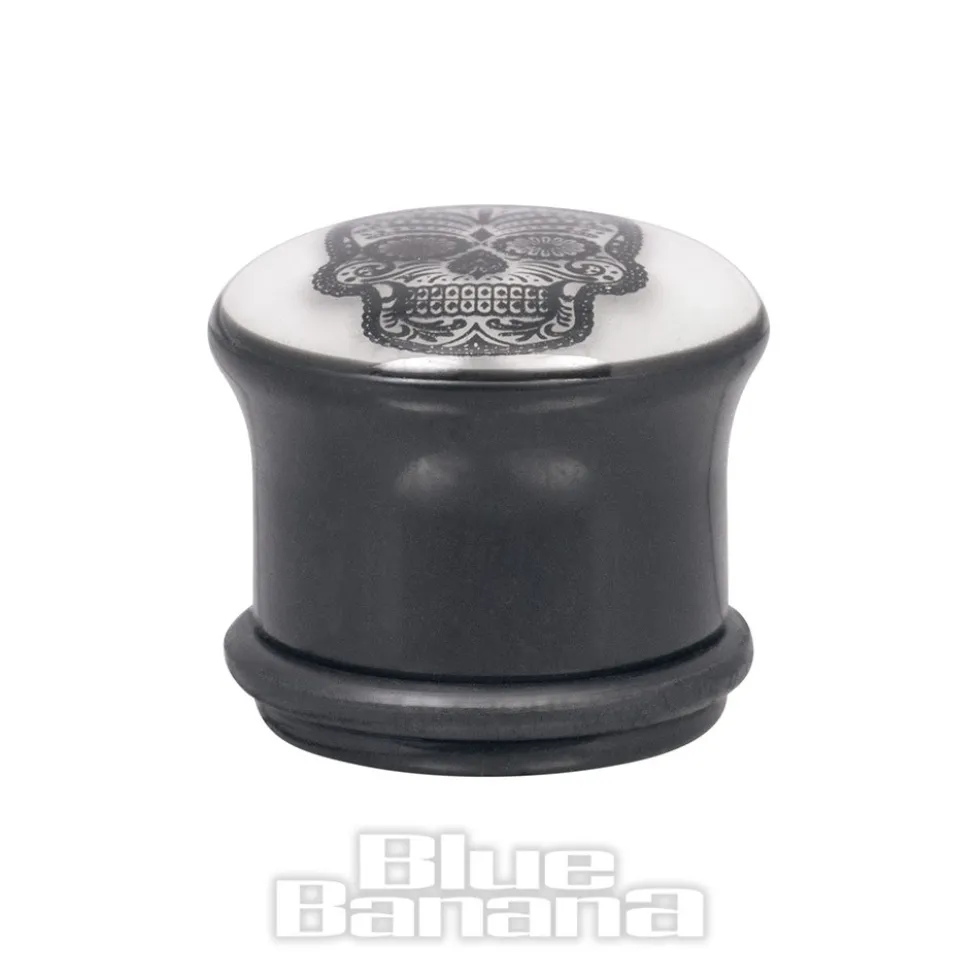 Blue Banana Glow In The Dark Sugar Skull Plug (White)