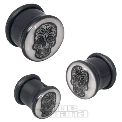 Blue Banana Glow In The Dark Sugar Skull Plug (White)