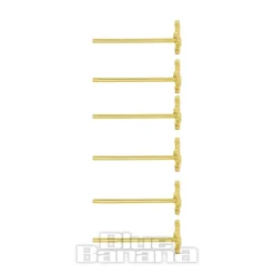 Blue Banana Gold Cross Nose Studs (6 Pack)