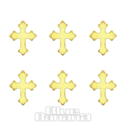 Blue Banana Gold Cross Nose Studs (6 Pack)
