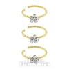 Blue Banana Gold Crystal Flower Nose Rings (3 Pack)