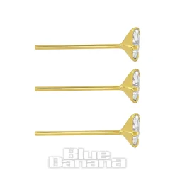 Blue Banana Gold 3mm Triangle Nose Studs (3 Pack)