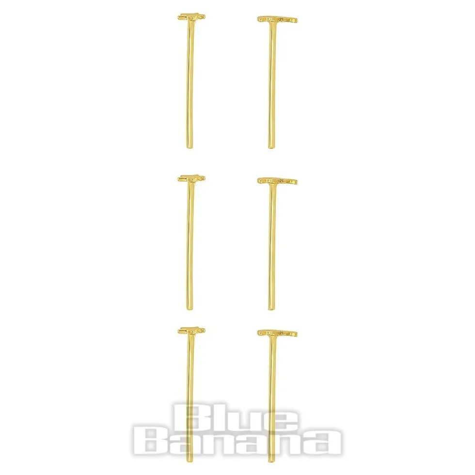 Blue Banana Gold Moon & Star Nose Studs (6 Pack)