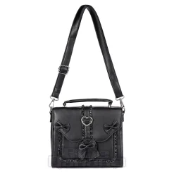Blue Banana Hearts & Bow Handbag (Black)