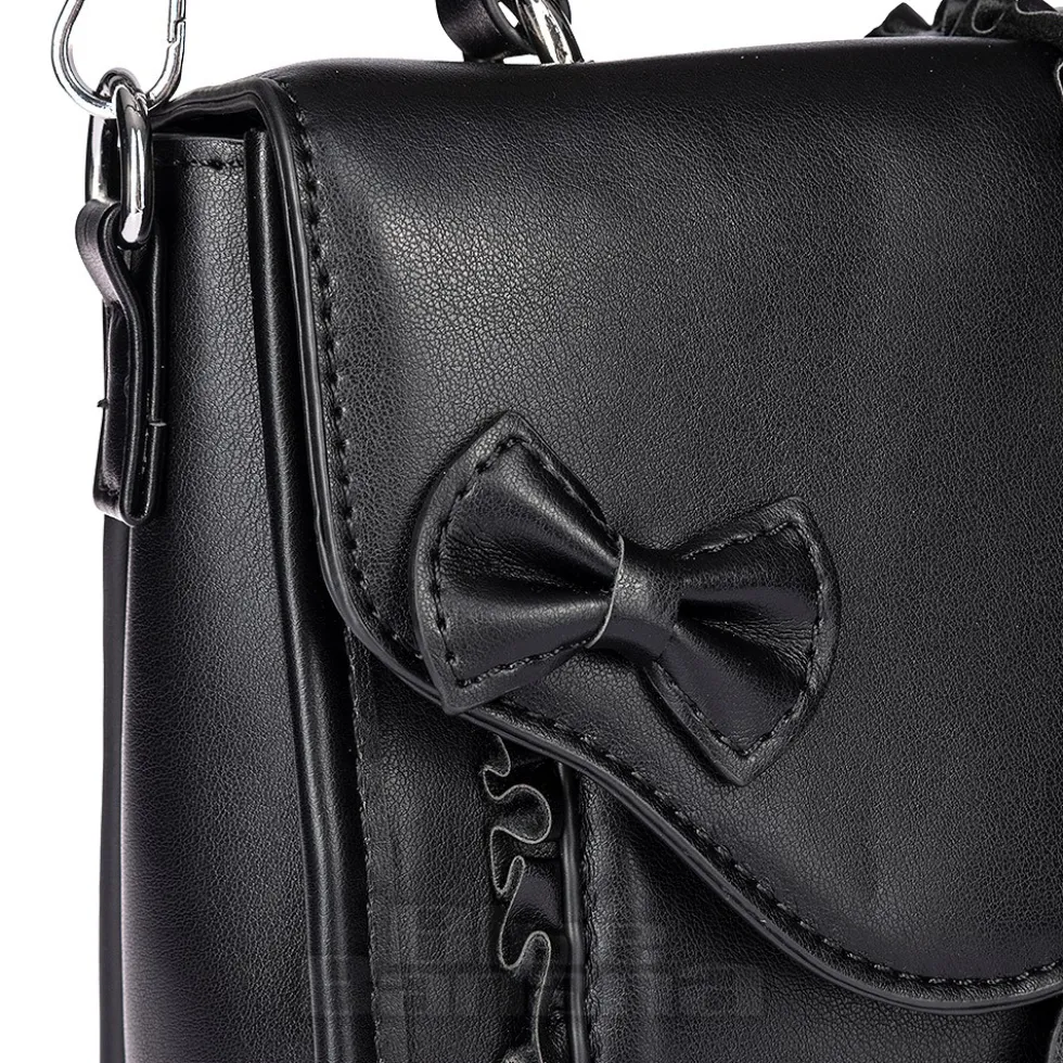 Blue Banana Hearts & Bow Handbag (Black)