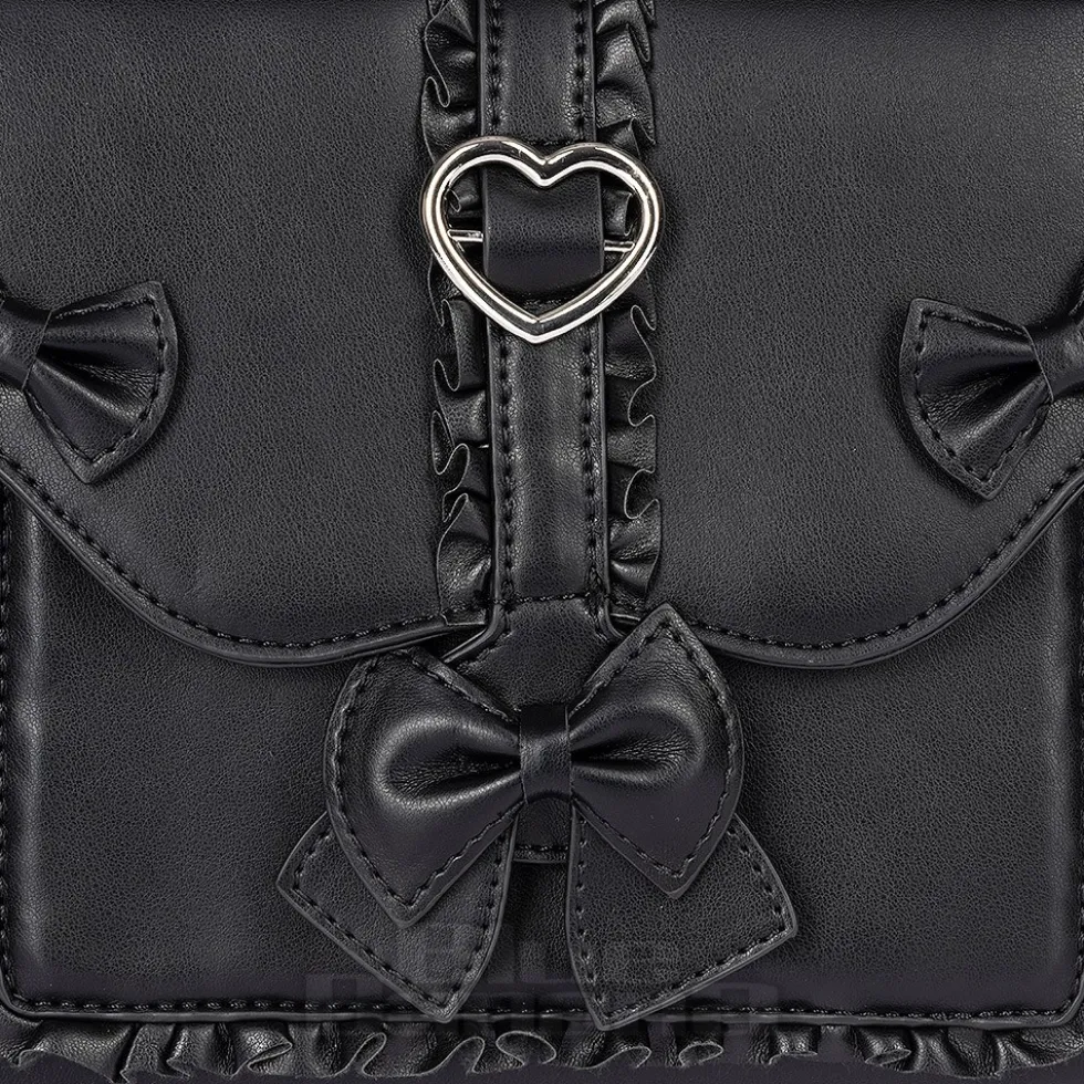Blue Banana Hearts & Bow Handbag (Black)