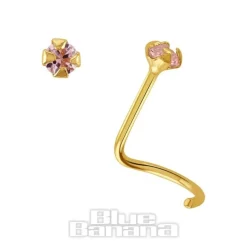 Blue Banana 14K Gold 2mm Nose Stud (Rose)