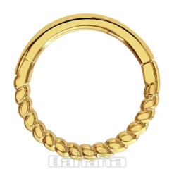 Blue Banana 14K Gold 1.2 x 8mm Twisted Hinged Segment Ring (Gold)