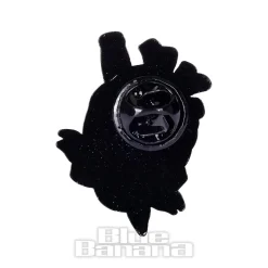 Blue Banana Knife In The Heart Pin Badge (Red)