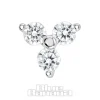 Blue Banana 14K White Gold 3 Cubic Zirconia Threadless Top (White Gold)