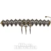 Blue Banana Lace Cross Spikes Necklace (Black)