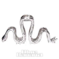 Blue Banana Large Snake Hair Clip (Silver)