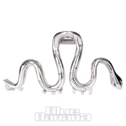 Blue Banana Large Snake Hair Clip (Silver)