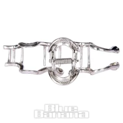 Blue Banana Large Snake Hair Clip (Silver)