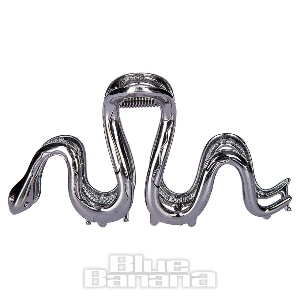 Blue Banana Large Snake Hair Clip (Black)
