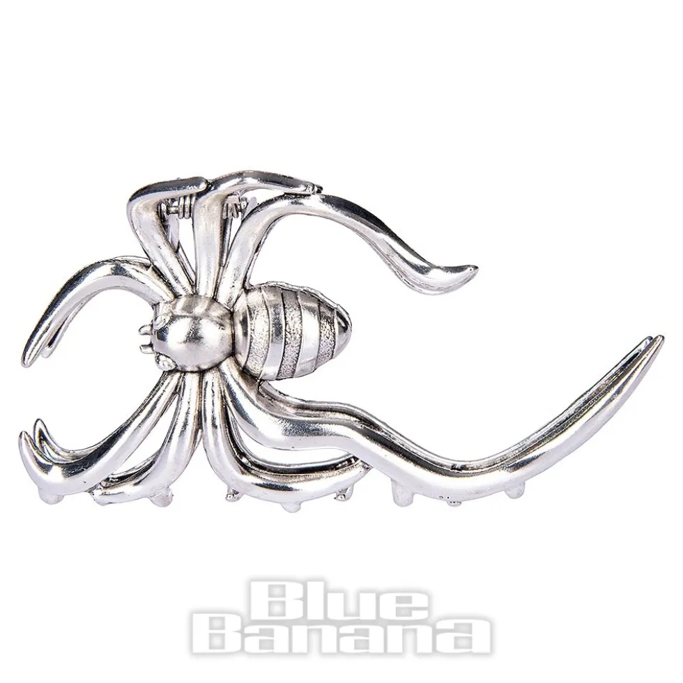 Blue Banana Large Spider Hair Clip (Silver)