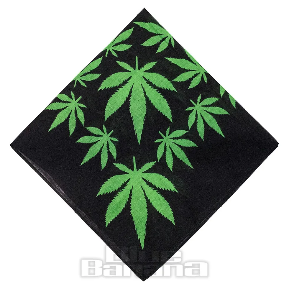 Blue Banana Leaf Bandana (Black/Green)