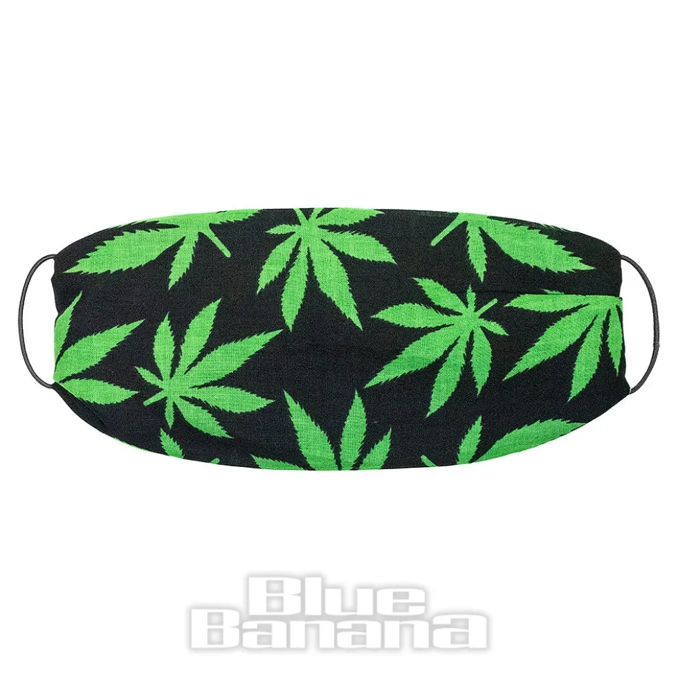 Blue Banana Leaf Bandana (Black/Green)