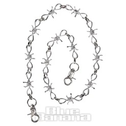 Blue Banana Long Barbed Wire Chain (Silver)